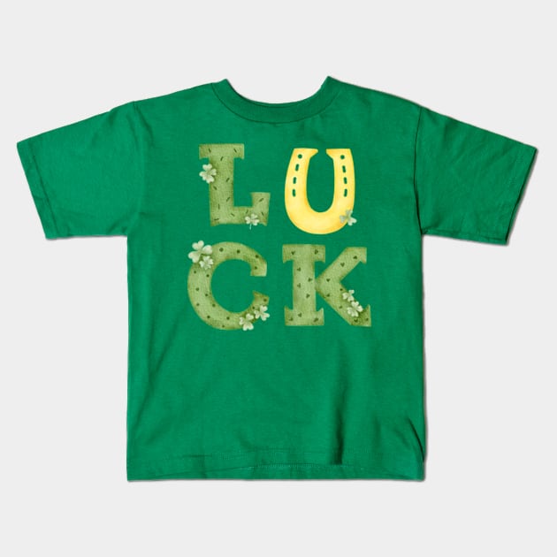 luck st patrick day Kids T-Shirt by soft and timeless